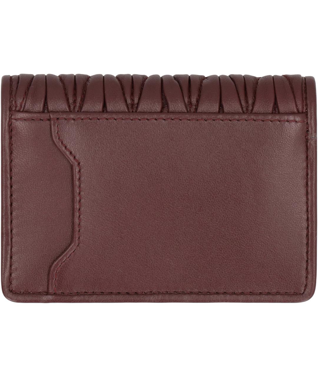 MIU MIU Бордовый кожаный кошелек, фото 3