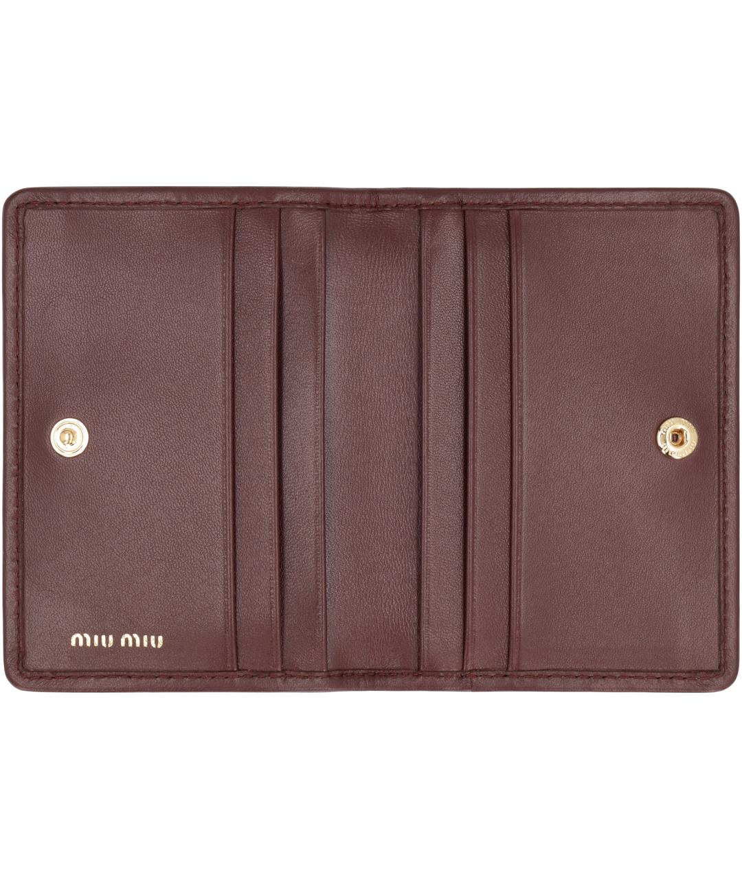 MIU MIU Бордовый кожаный кошелек, фото 4