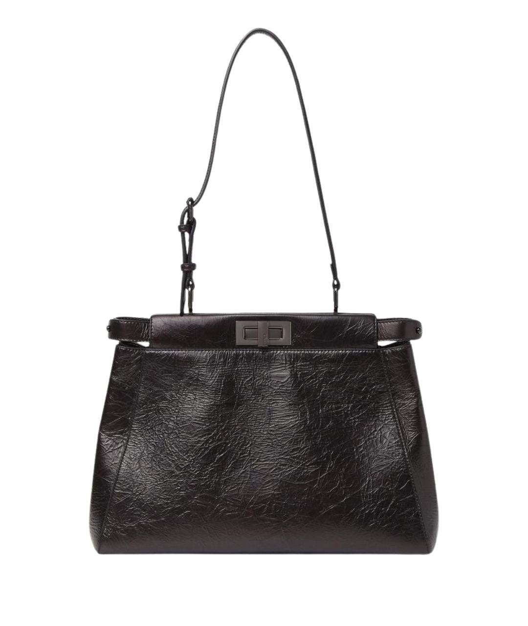 FENDI Черная кожаная сумка тоут, фото 1