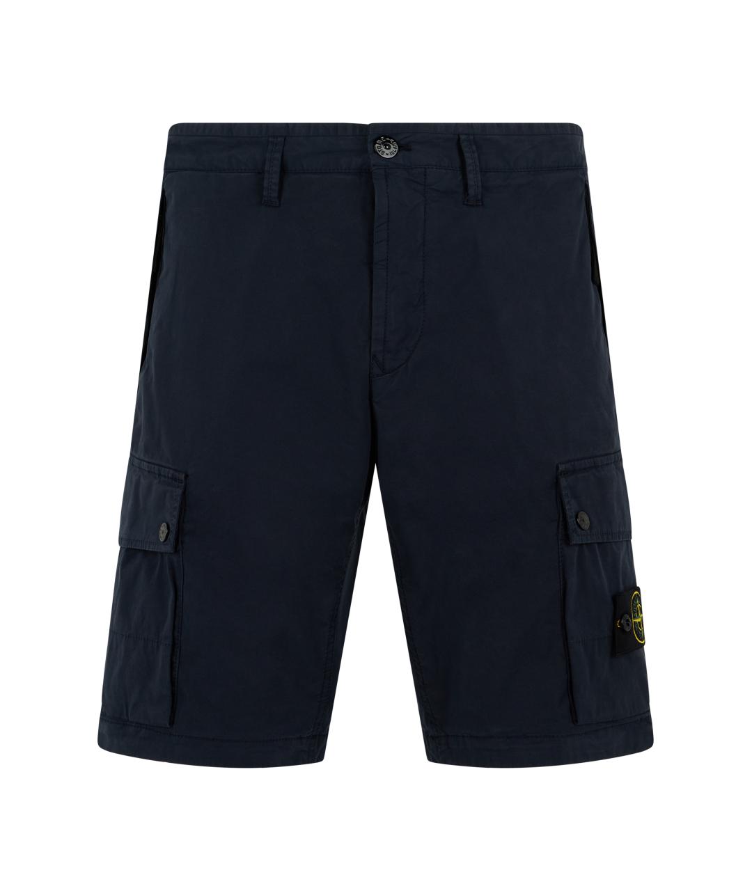 STONE ISLAND Синие хлопковые шорты, фото 1