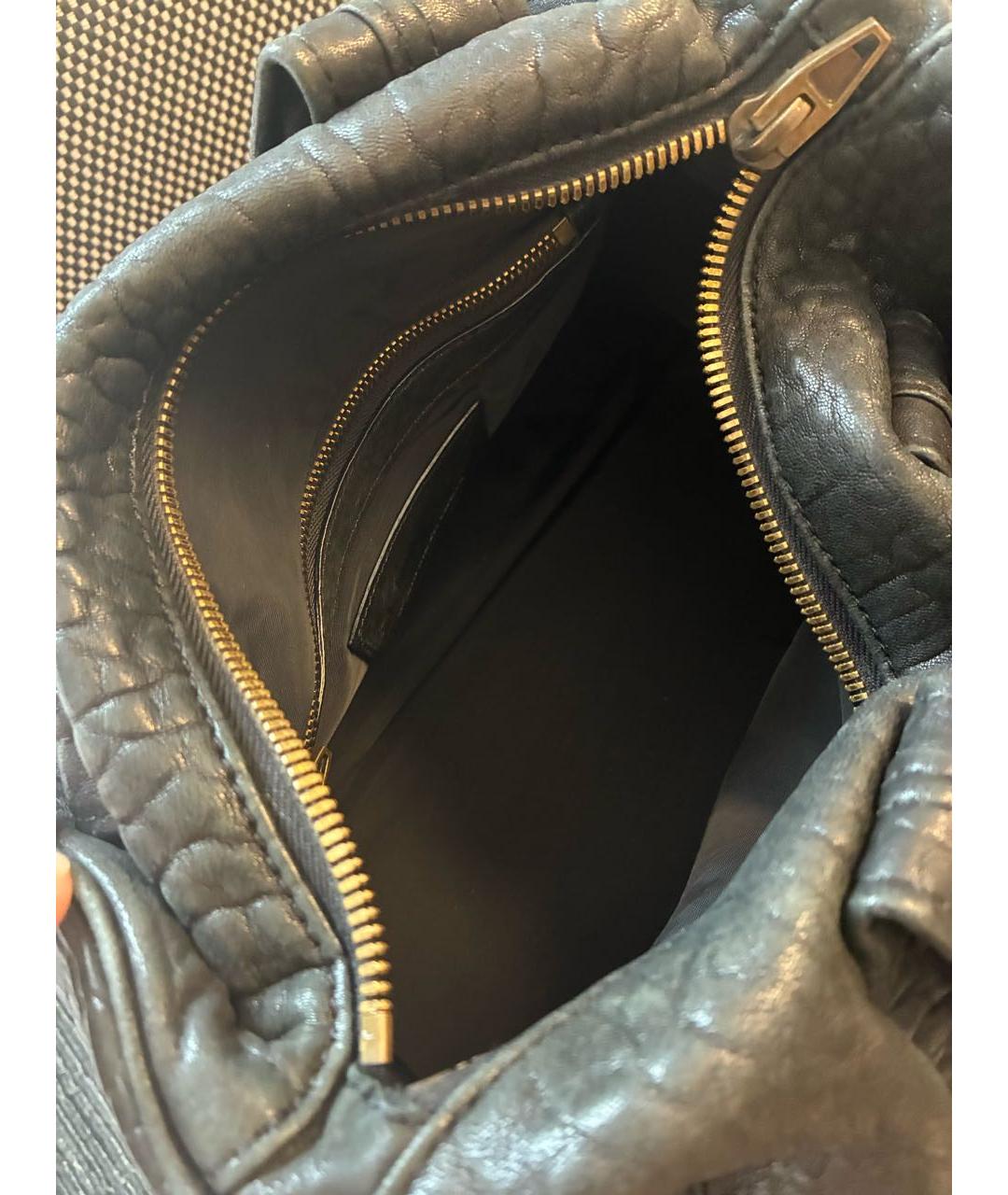 ALEXANDER WANG Черная кожаная сумка с короткими ручками, фото 4
