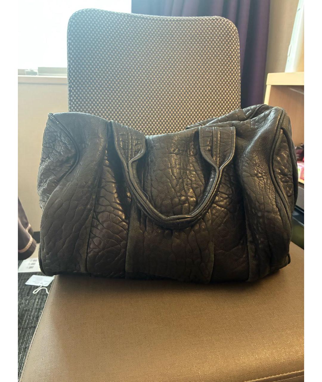 ALEXANDER WANG Черная кожаная сумка с короткими ручками, фото 3