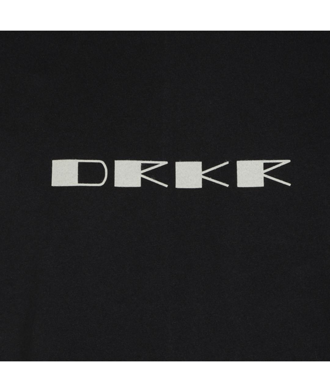 RICK OWENS DRKSHDW Черная хлопковая футболка, фото 3