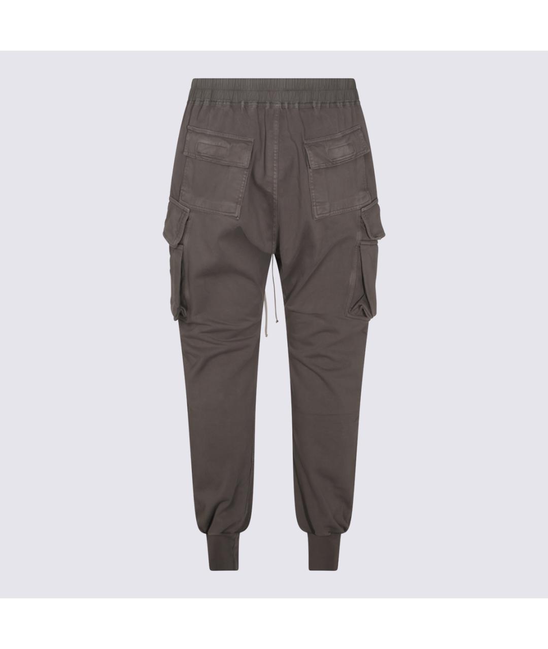 RICK OWENS DRKSHDW Серые хлопковые повседневные брюки, фото 2
