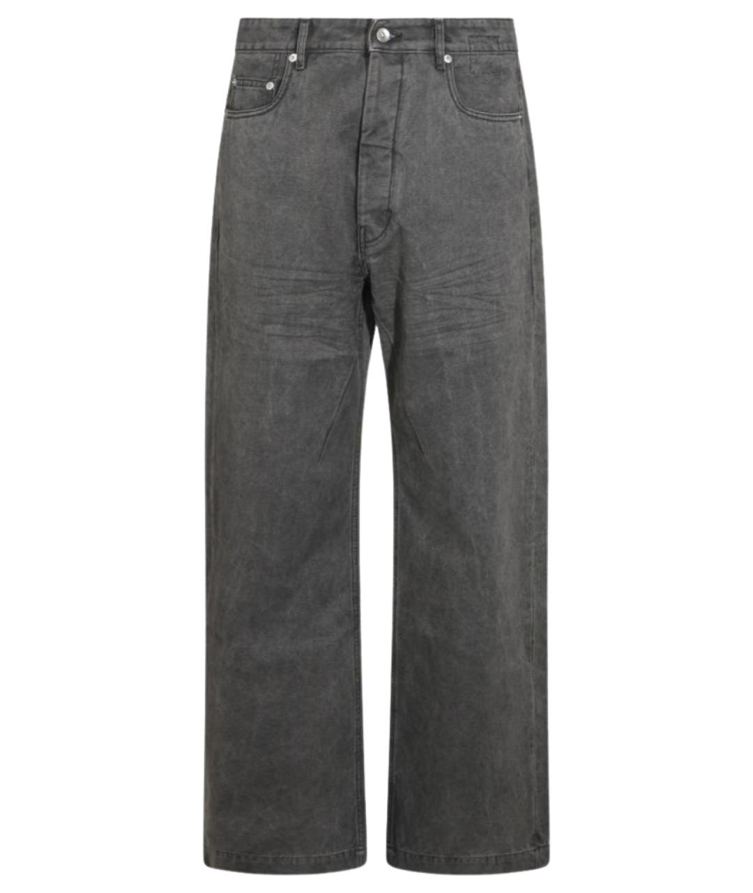 RICK OWENS DRKSHDW Антрацитовые хлопковые прямые джинсы, фото 1