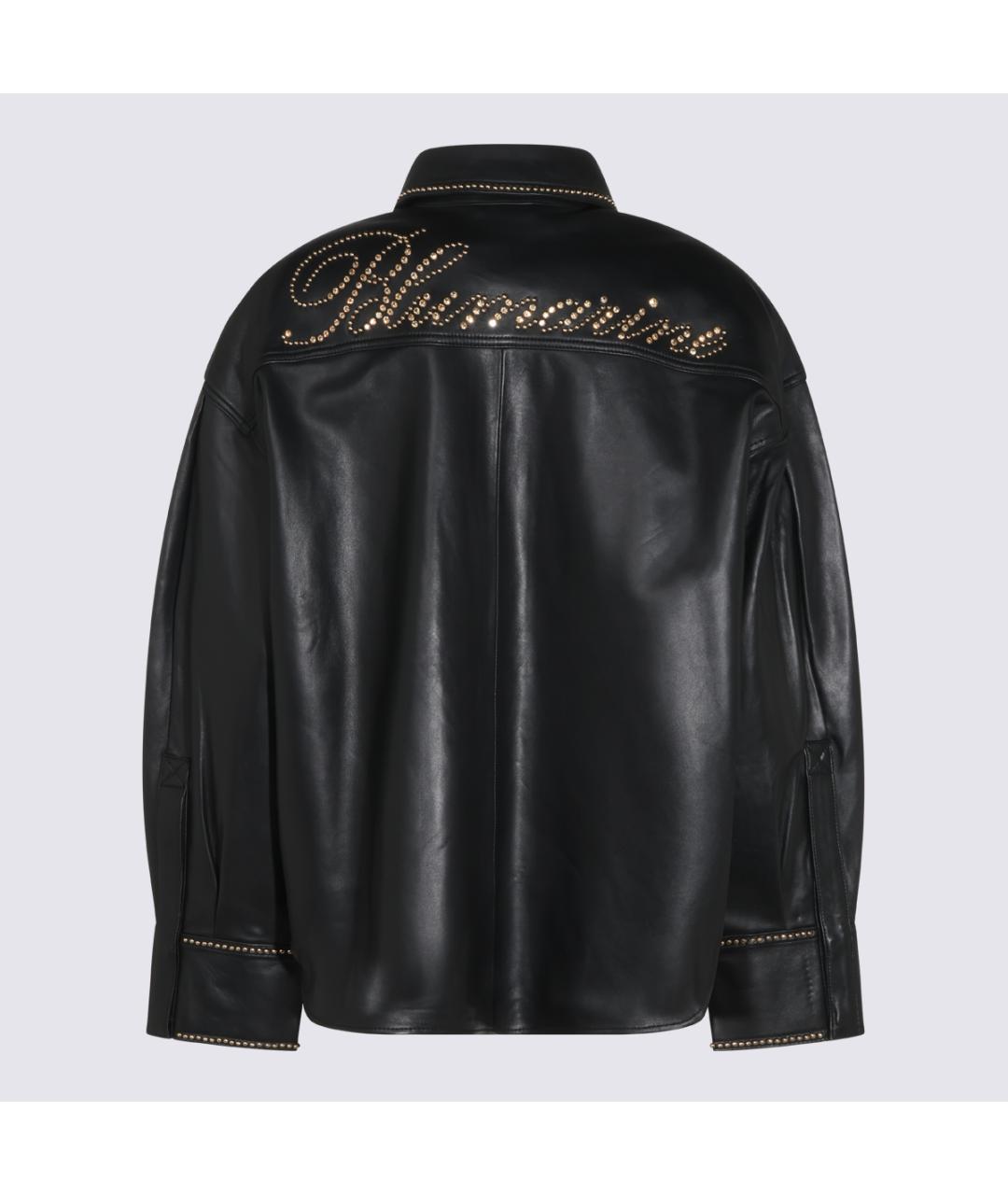 BLUMARINE Черная кожаная рубашка, фото 2