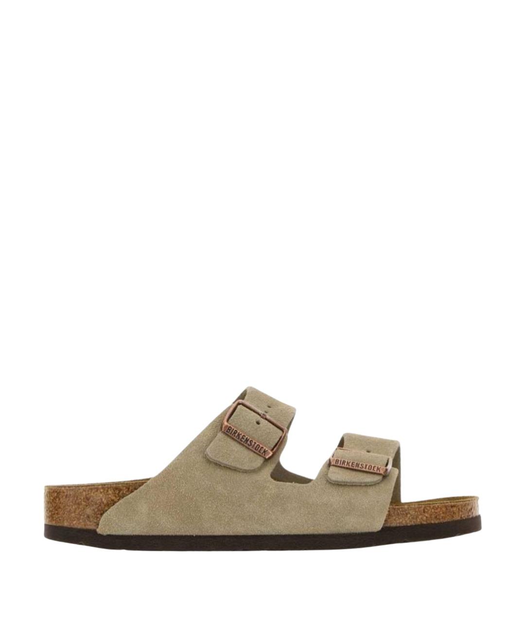 BIRKENSTOCK Серые замшевые шлепанцы, фото 1