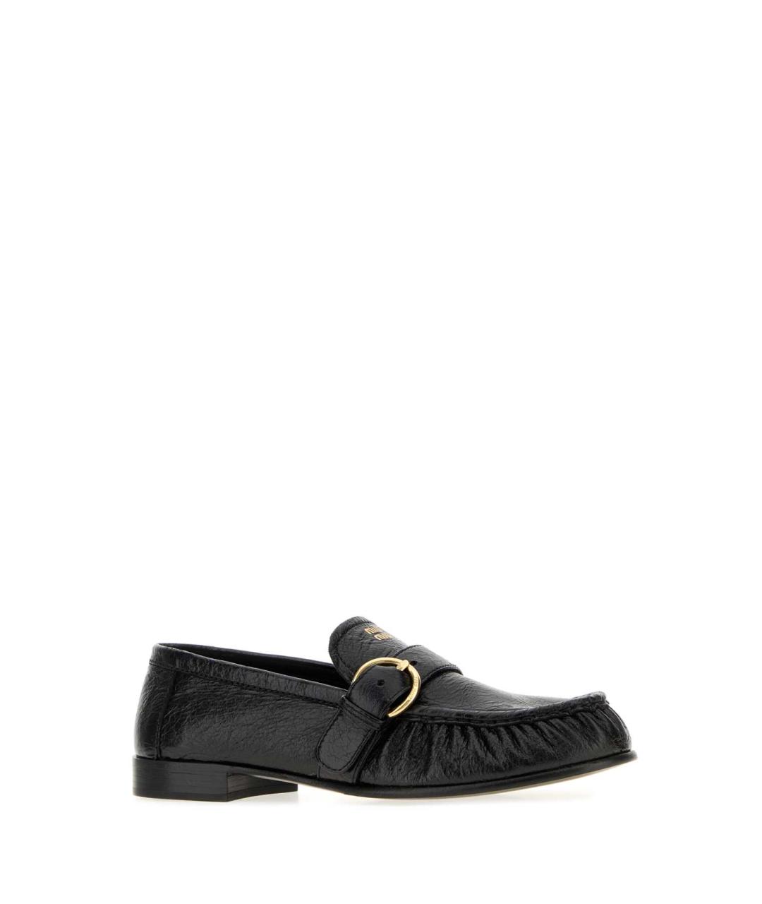 MIU MIU Черные кожаные лоферы, фото 2
