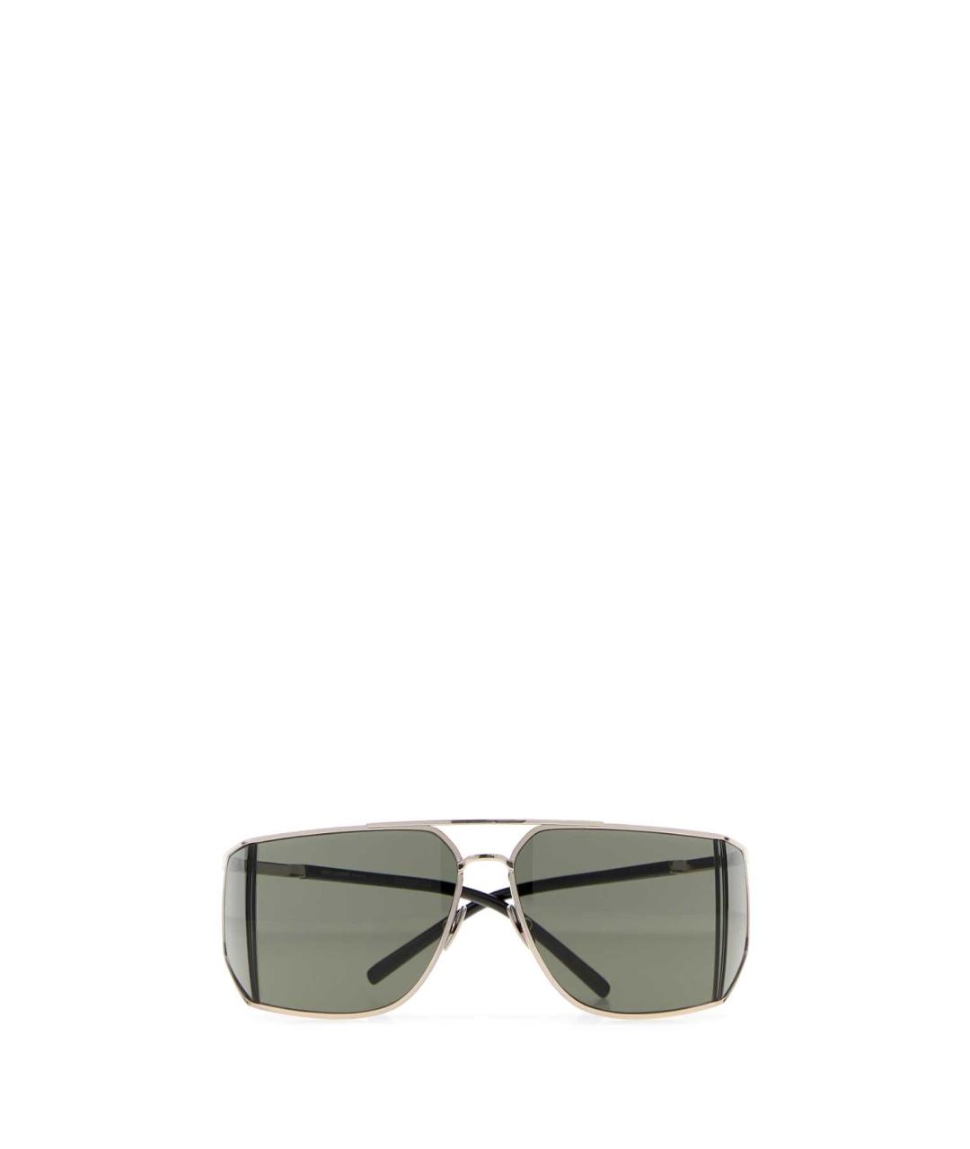 SAINT LAURENT Серебряные металлические солнцезащитные очки, фото 2