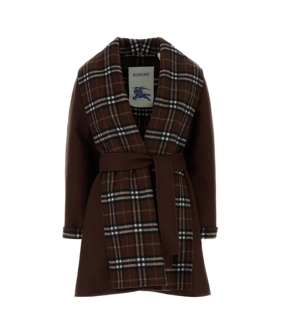 BURBERRY Коричневое шерстяное пальто, фото 3