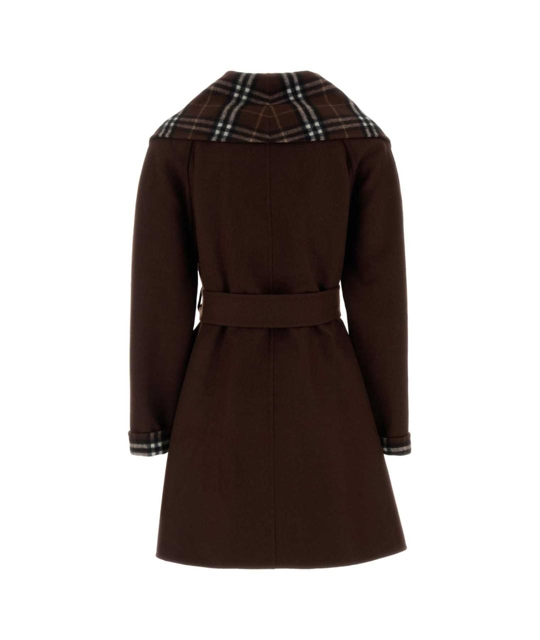 BURBERRY Коричневое шерстяное пальто, фото 2