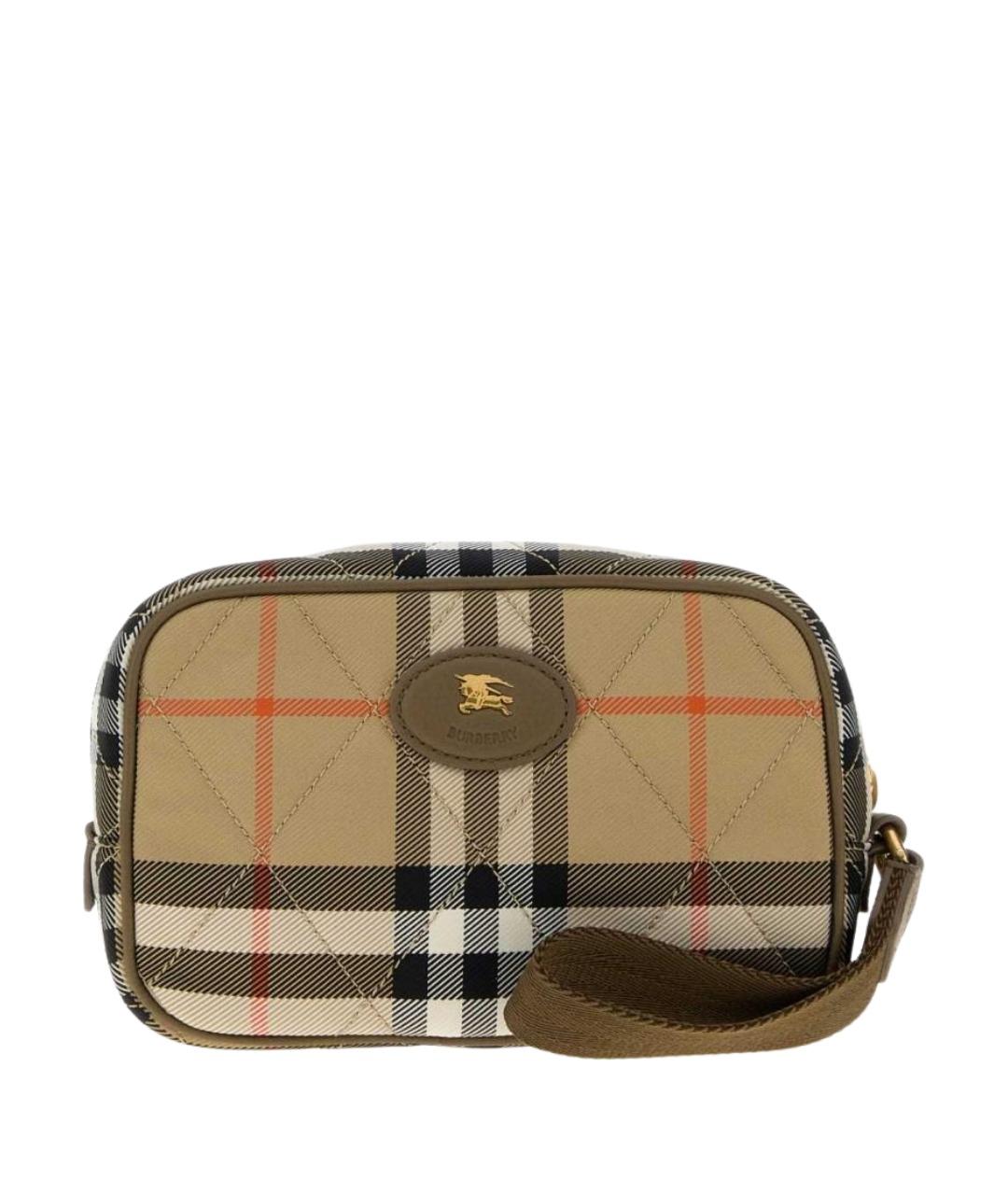 BURBERRY Бежевая нейлоновая сумка с короткими ручками, фото 1