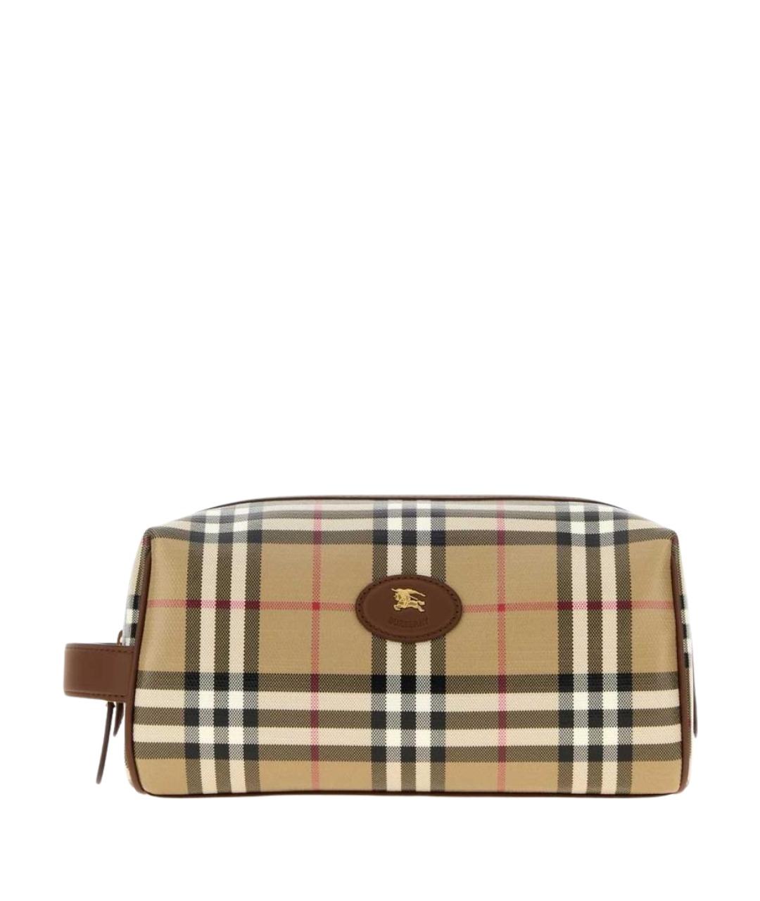 BURBERRY Бежевая барсетка из канвы, фото 1