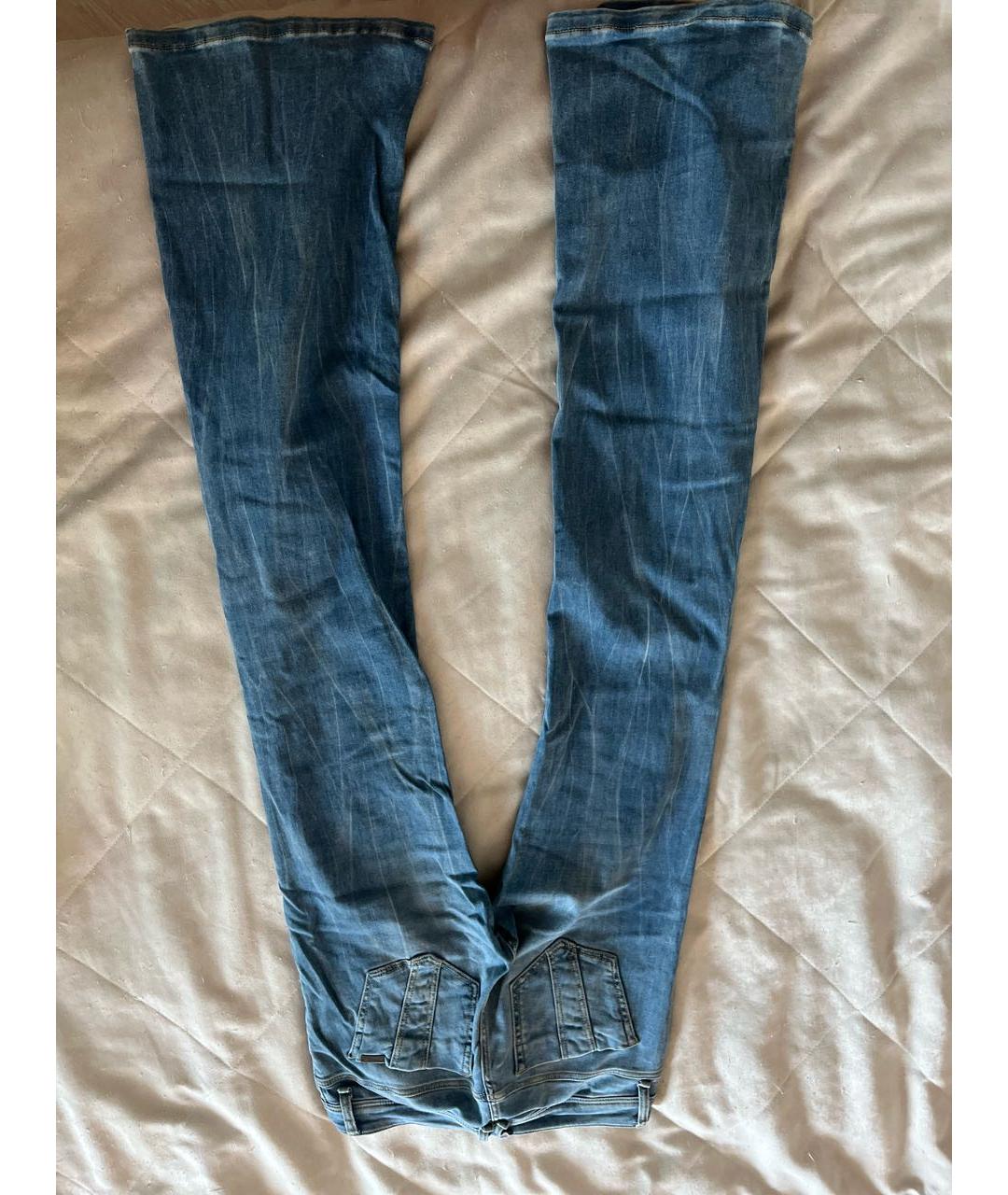 BURBERRY Голубые хлопковые джинсы клеш, фото 2