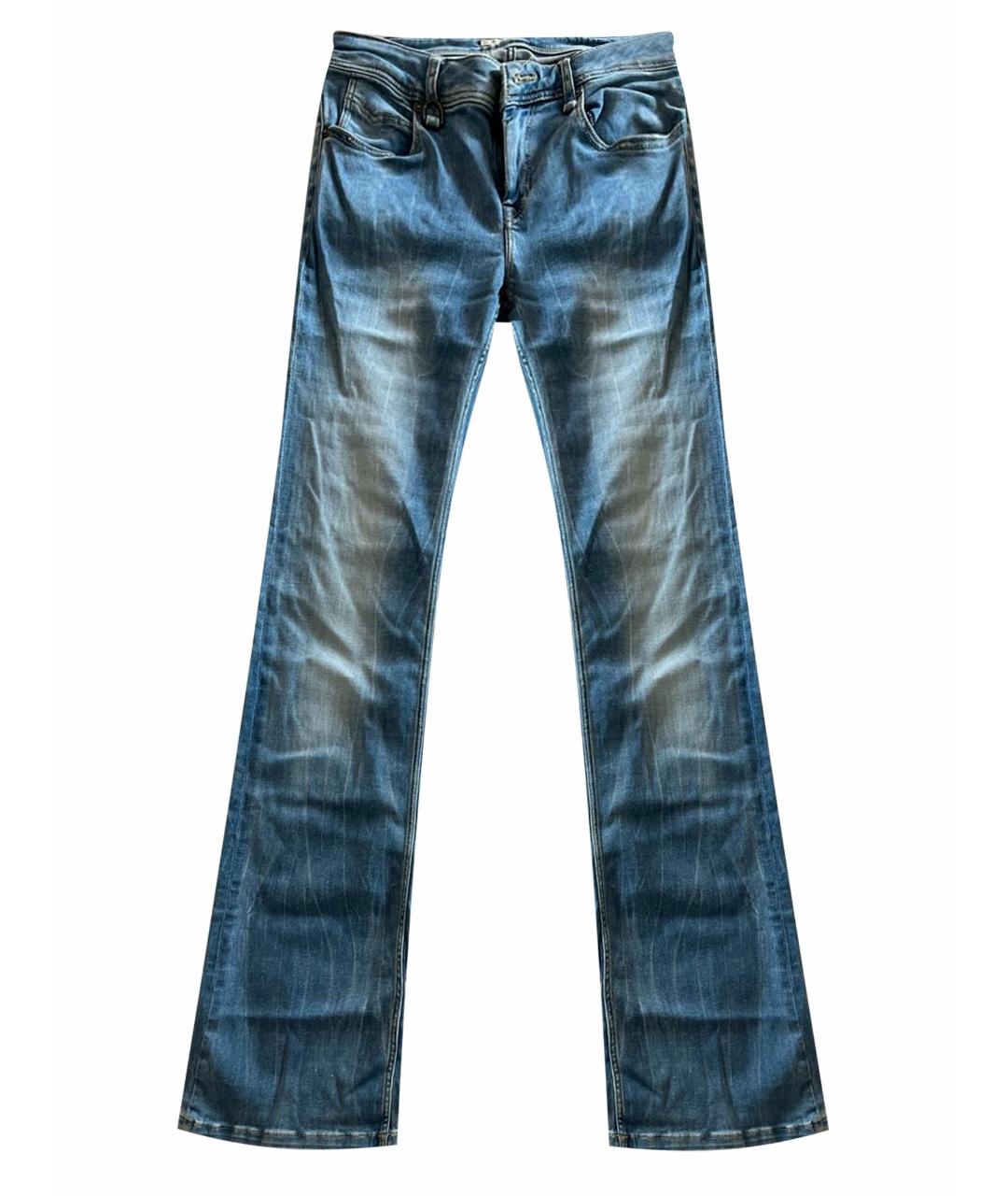 BURBERRY Голубые хлопковые джинсы клеш, фото 1