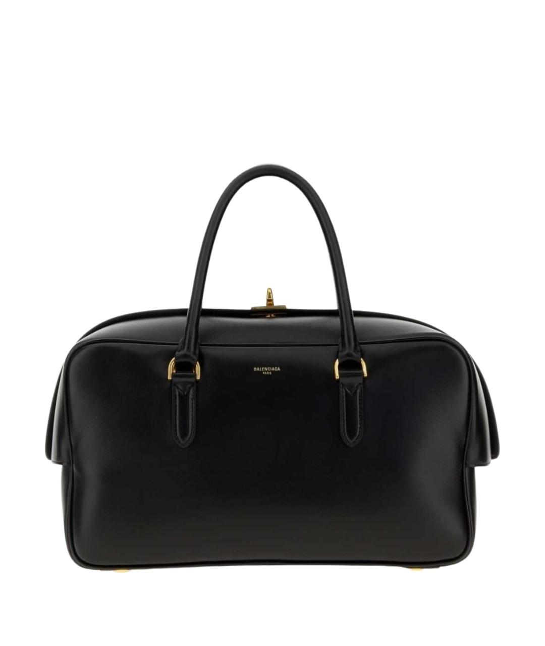 BALENCIAGA Черная кожаная сумка тоут, фото 1