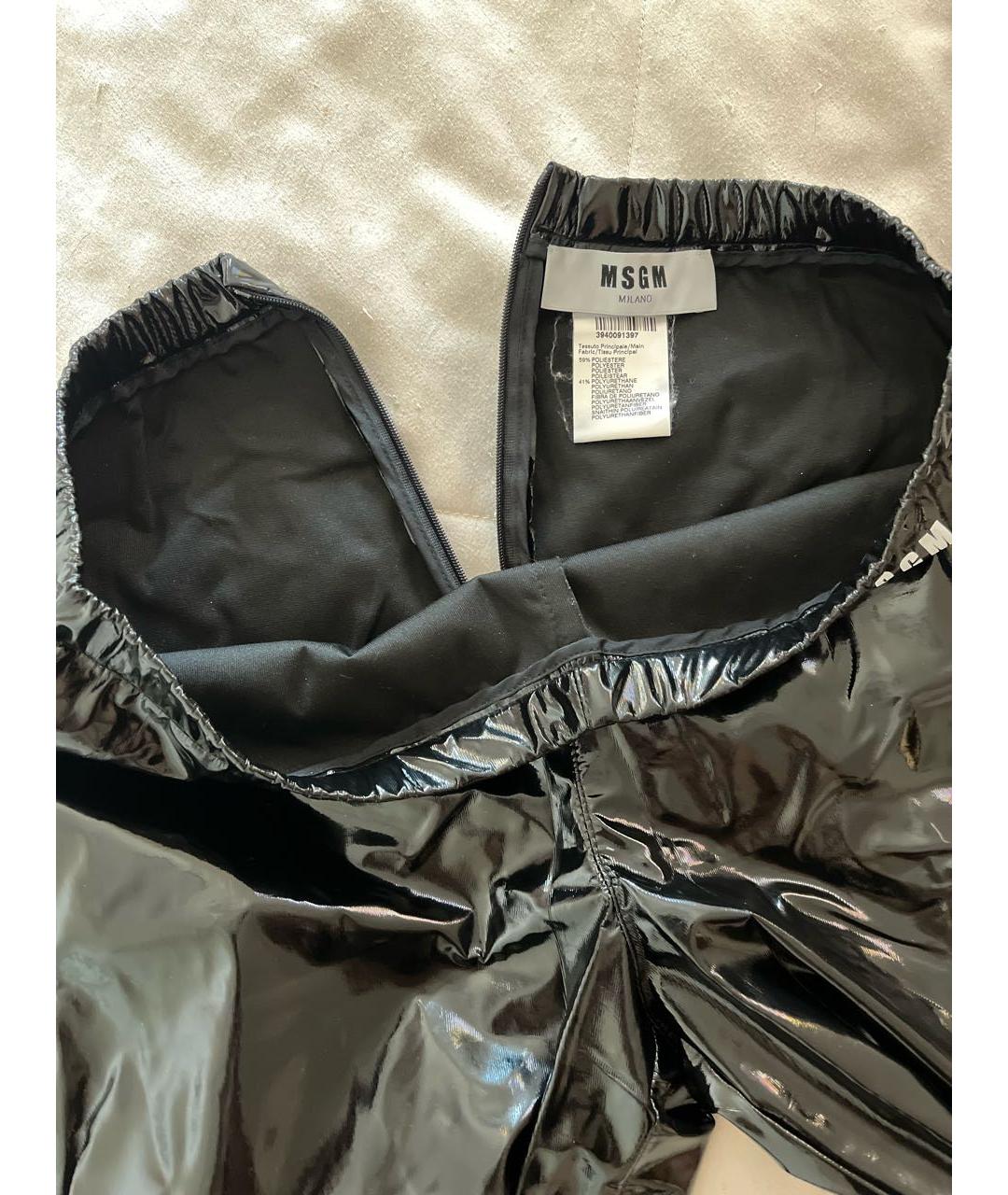 MSGM Черные полиэстеровые прямые брюки, фото 3
