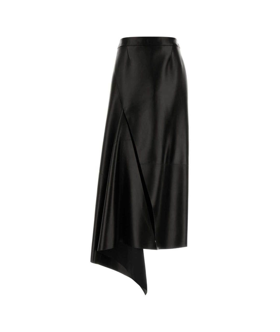 GIVENCHY Черная кожаная юбка миди, фото 3