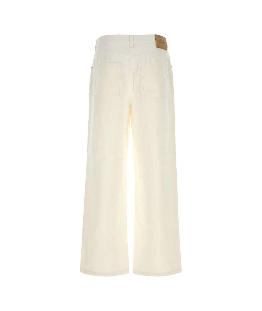 LOEWE Белые хлопковые прямые джинсы, фото 2