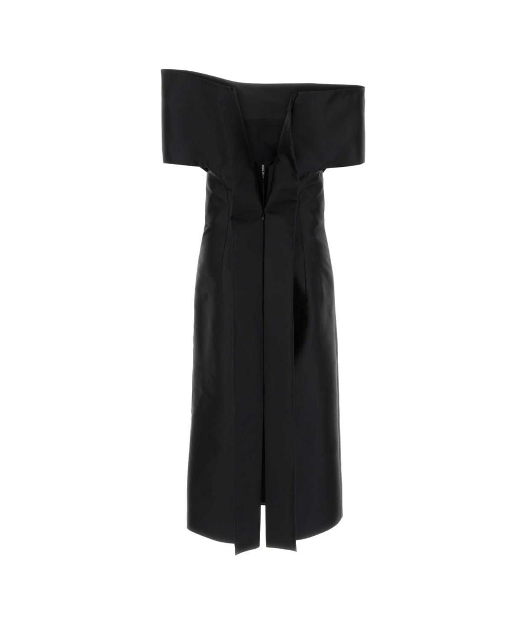 JIL SANDER Черное шелковое коктейльное платье, фото 2