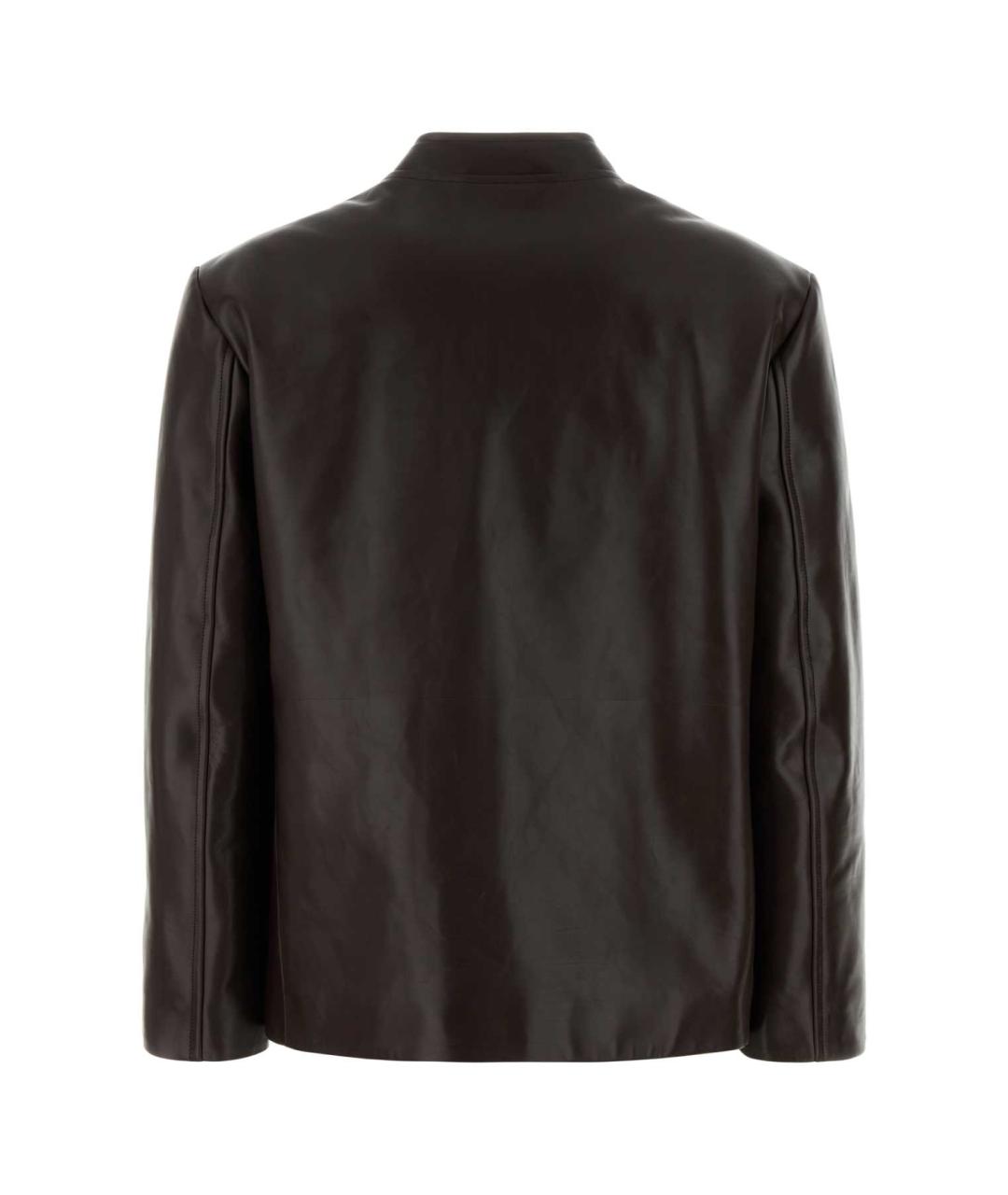 JIL SANDER Коричневая кожаная куртка, фото 2