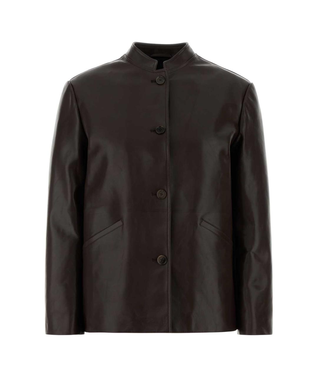 JIL SANDER Коричневая кожаная куртка, фото 1