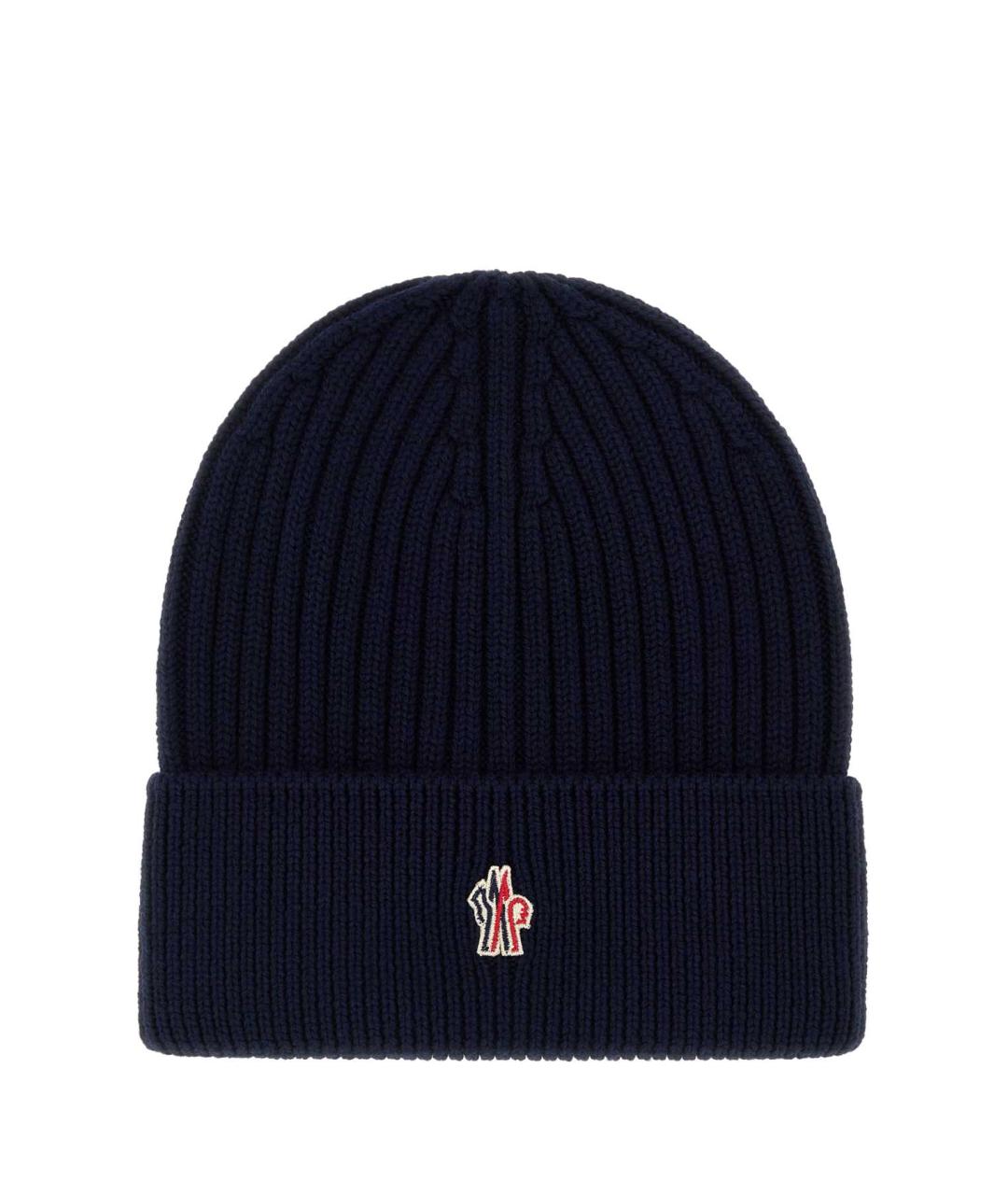 MONCLER GRENOBLE Синяя шерстяная шапка, фото 1