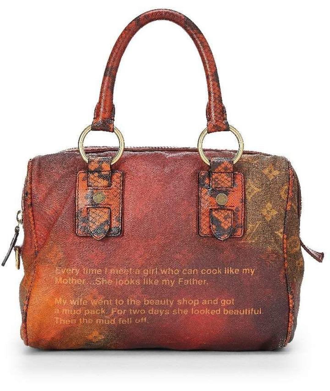 LOUIS VUITTON PRE-OWNED Бордовая кожаная сумка с короткими ручками, фото 1