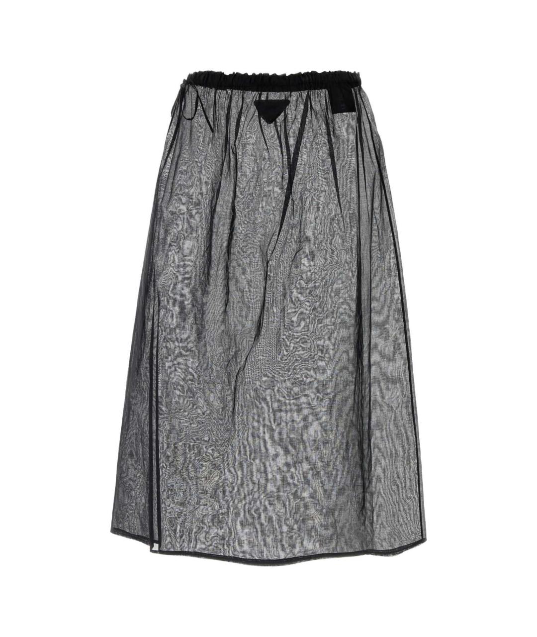 PRADA Черная хлопковая юбка миди, фото 2