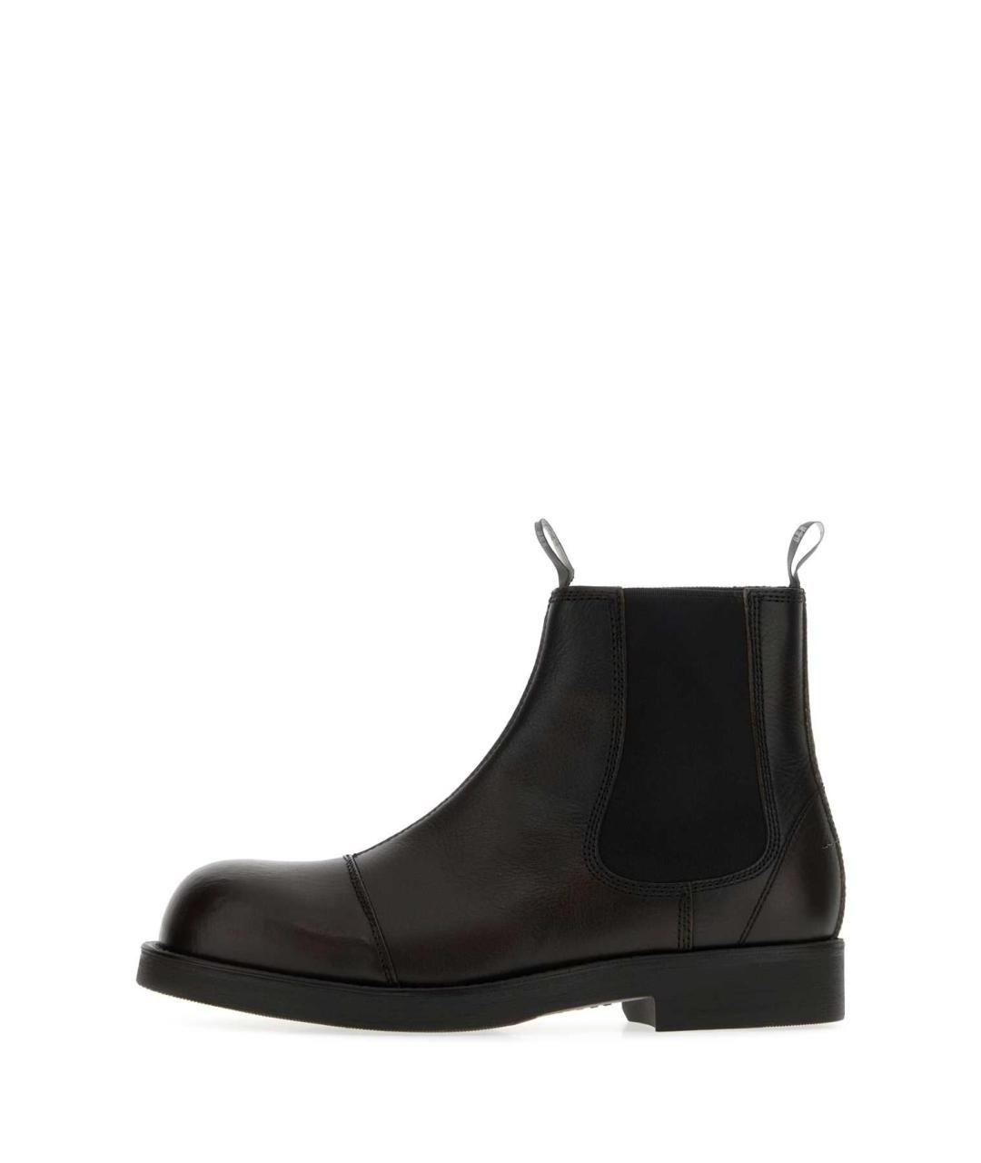 MM6 MAISON MARGIELA Коричневые кожаные высокие ботинки, фото 3