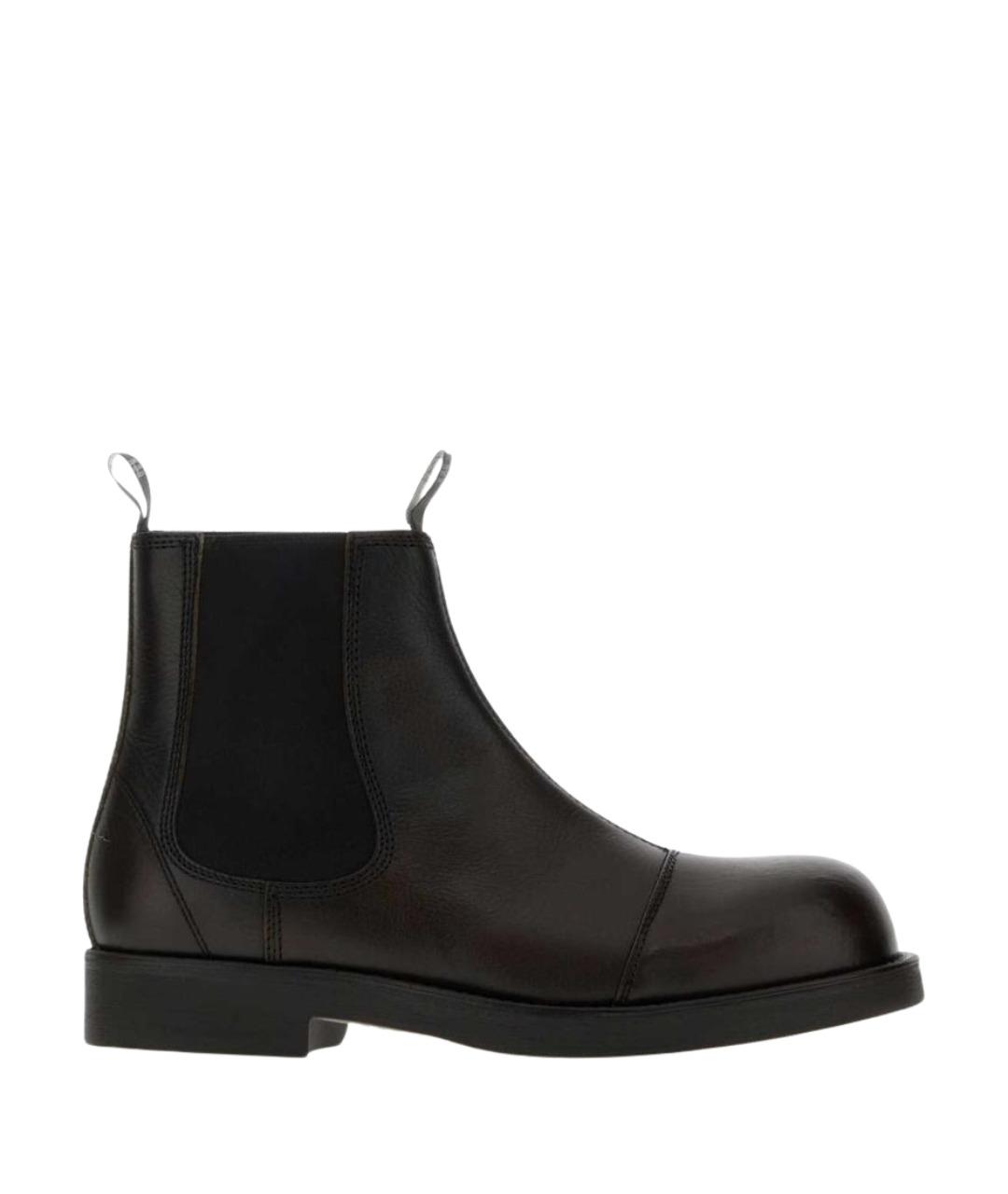MM6 MAISON MARGIELA Коричневые кожаные высокие ботинки, фото 1