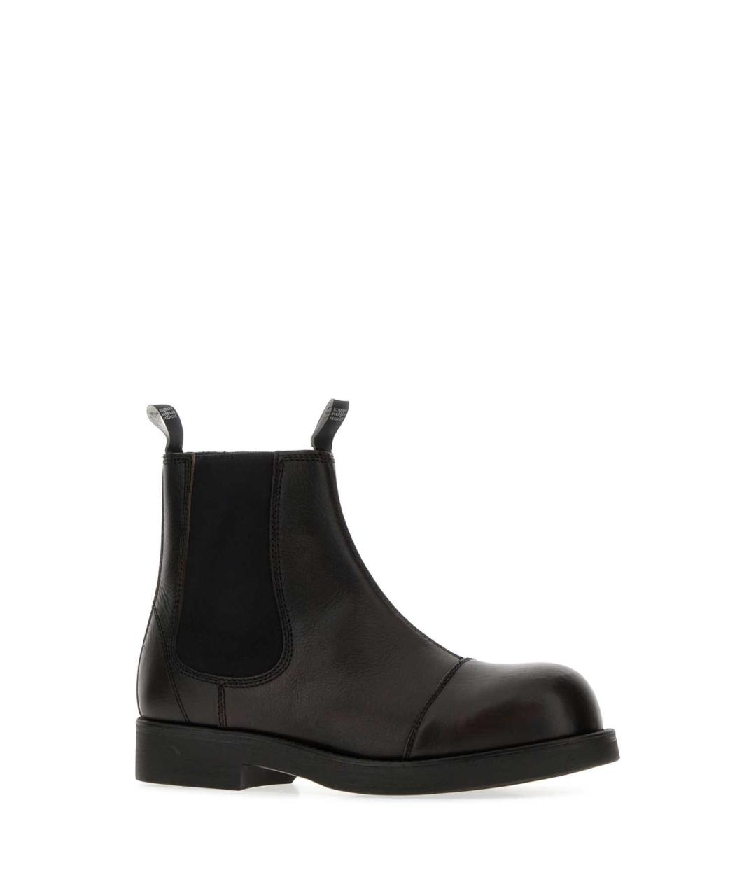 MM6 MAISON MARGIELA Коричневые кожаные высокие ботинки, фото 2