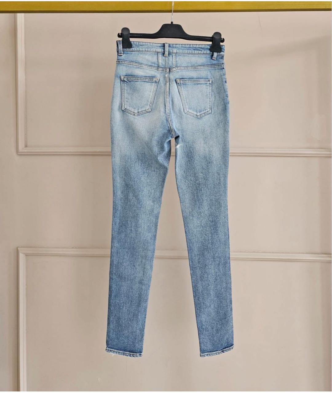SAINT LAURENT Голубые хлопковые джинсы слим, фото 2