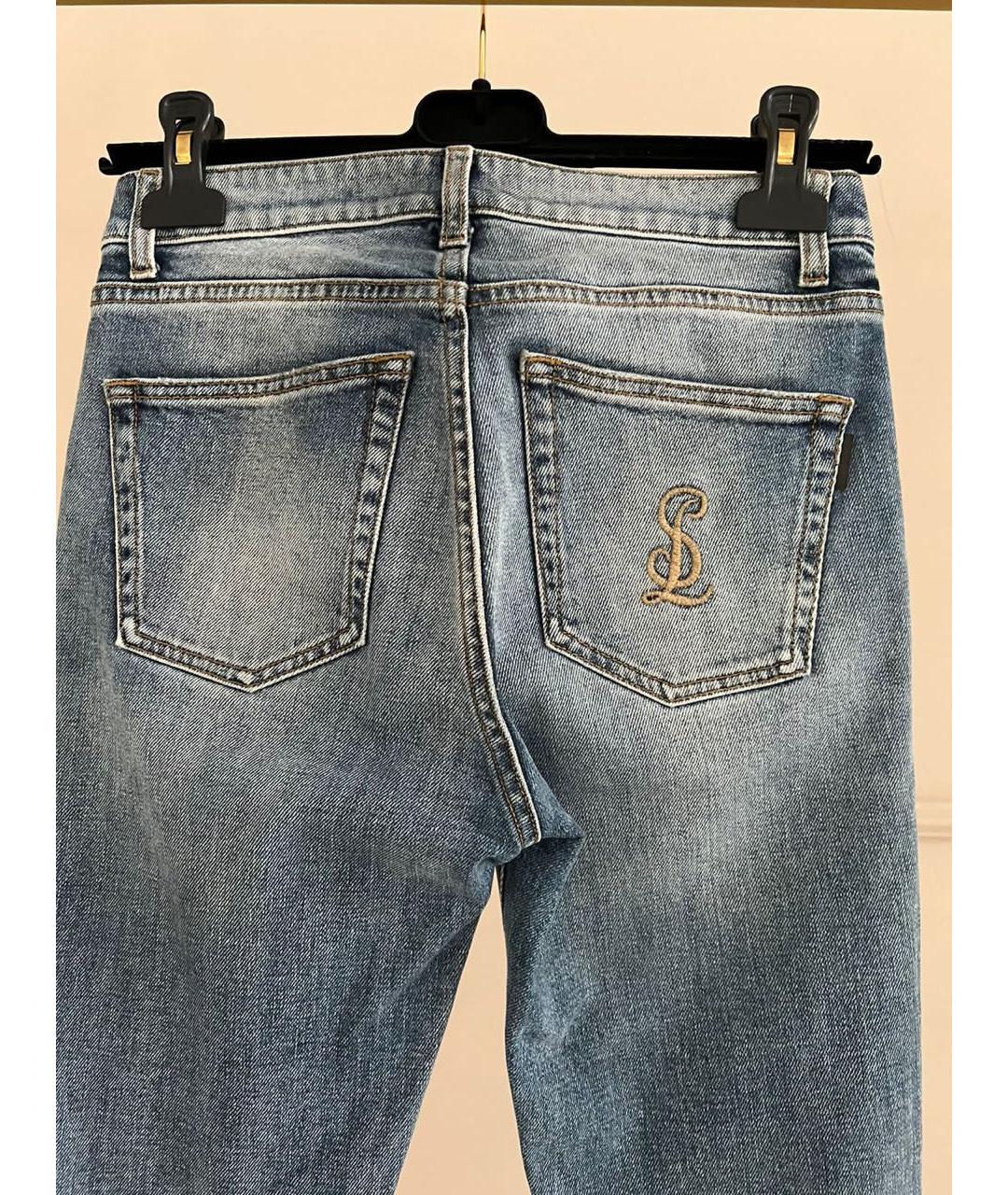SAINT LAURENT Синие хлопковые джинсы слим, фото 8
