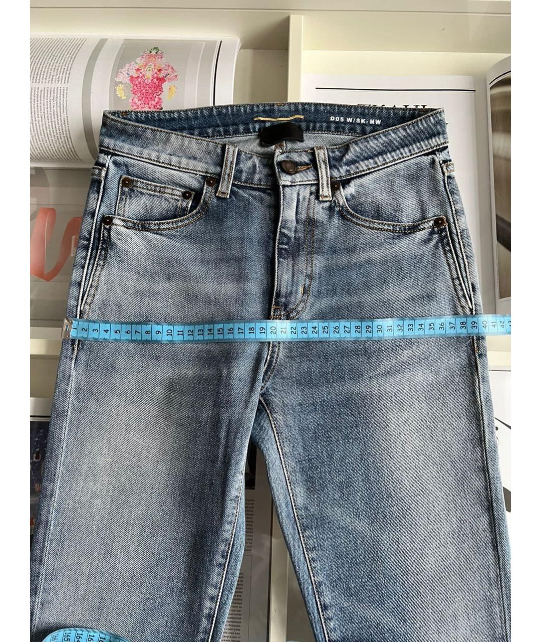 SAINT LAURENT Синие хлопковые джинсы слим, фото 5