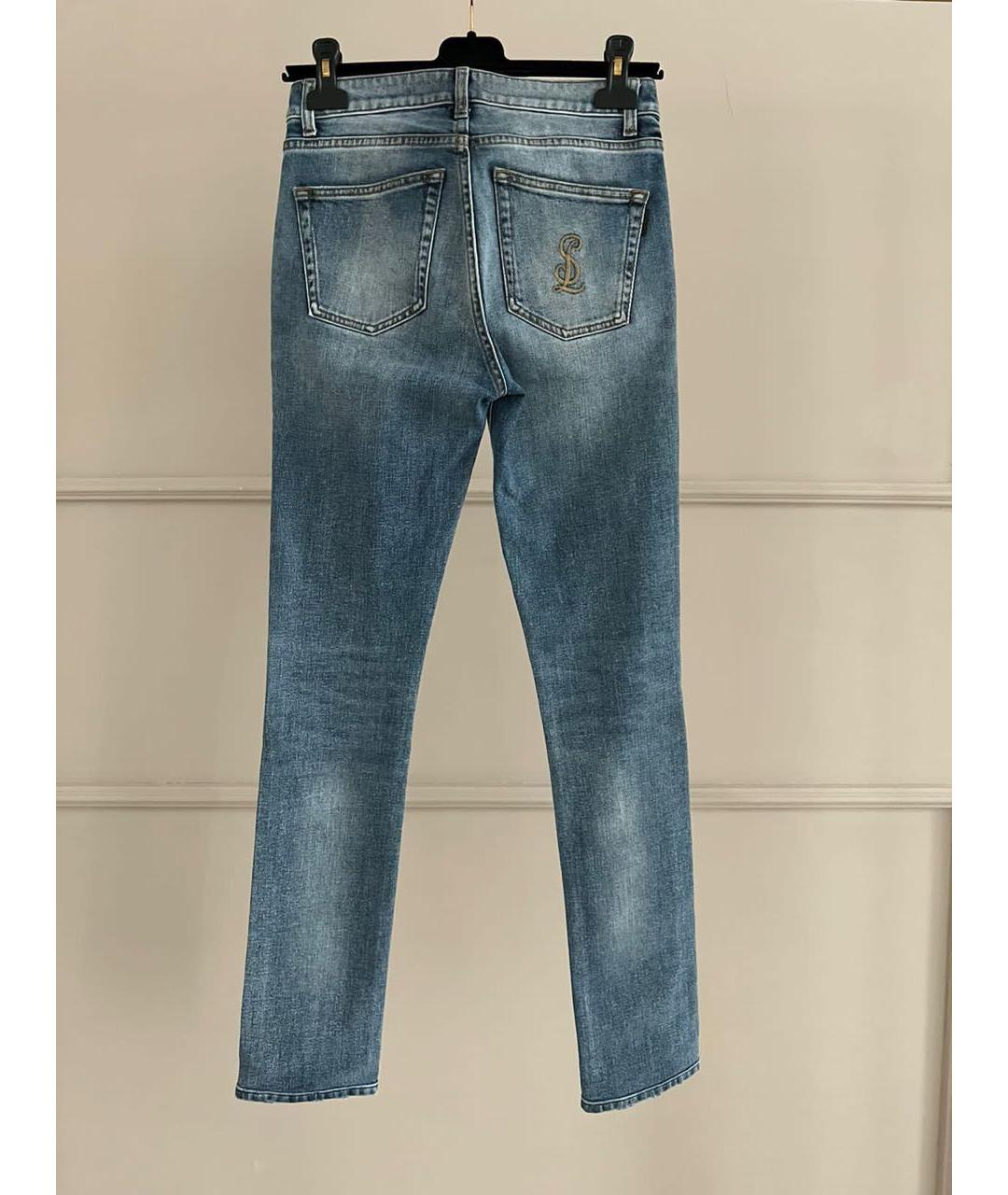 SAINT LAURENT Синие хлопковые джинсы слим, фото 2
