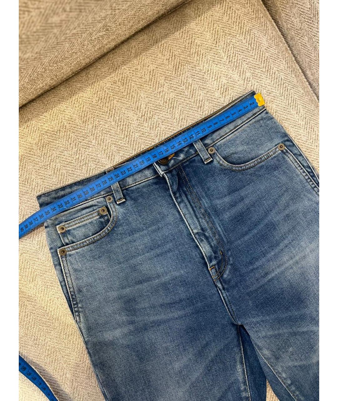 SAINT LAURENT Синие хлопковые джинсы слим, фото 4