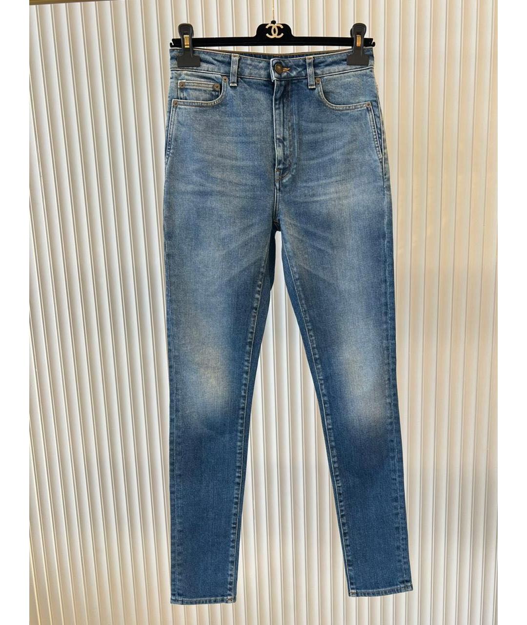 SAINT LAURENT Синие хлопковые джинсы слим, фото 9