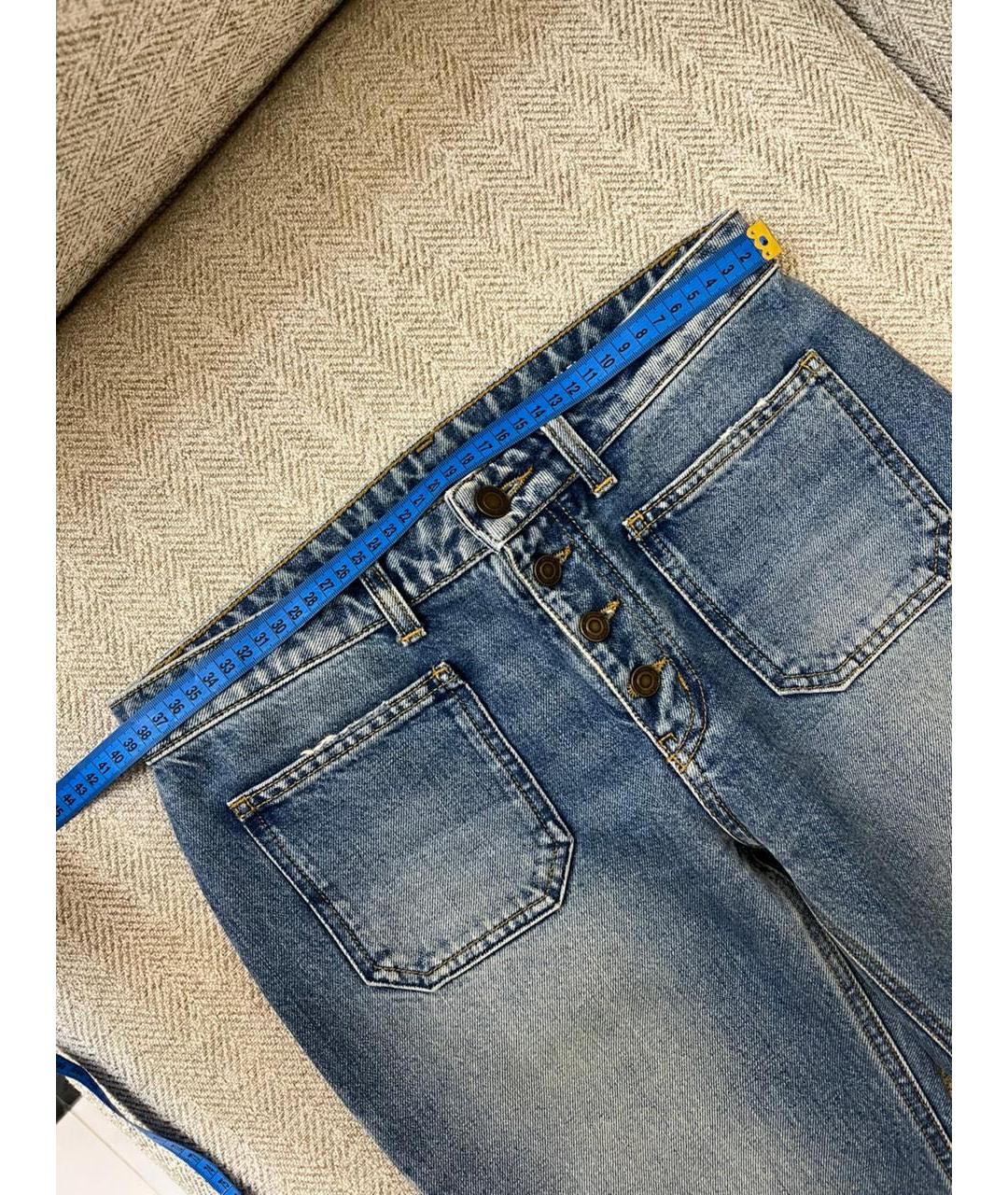 SAINT LAURENT Синие хлопковые джинсы клеш, фото 4