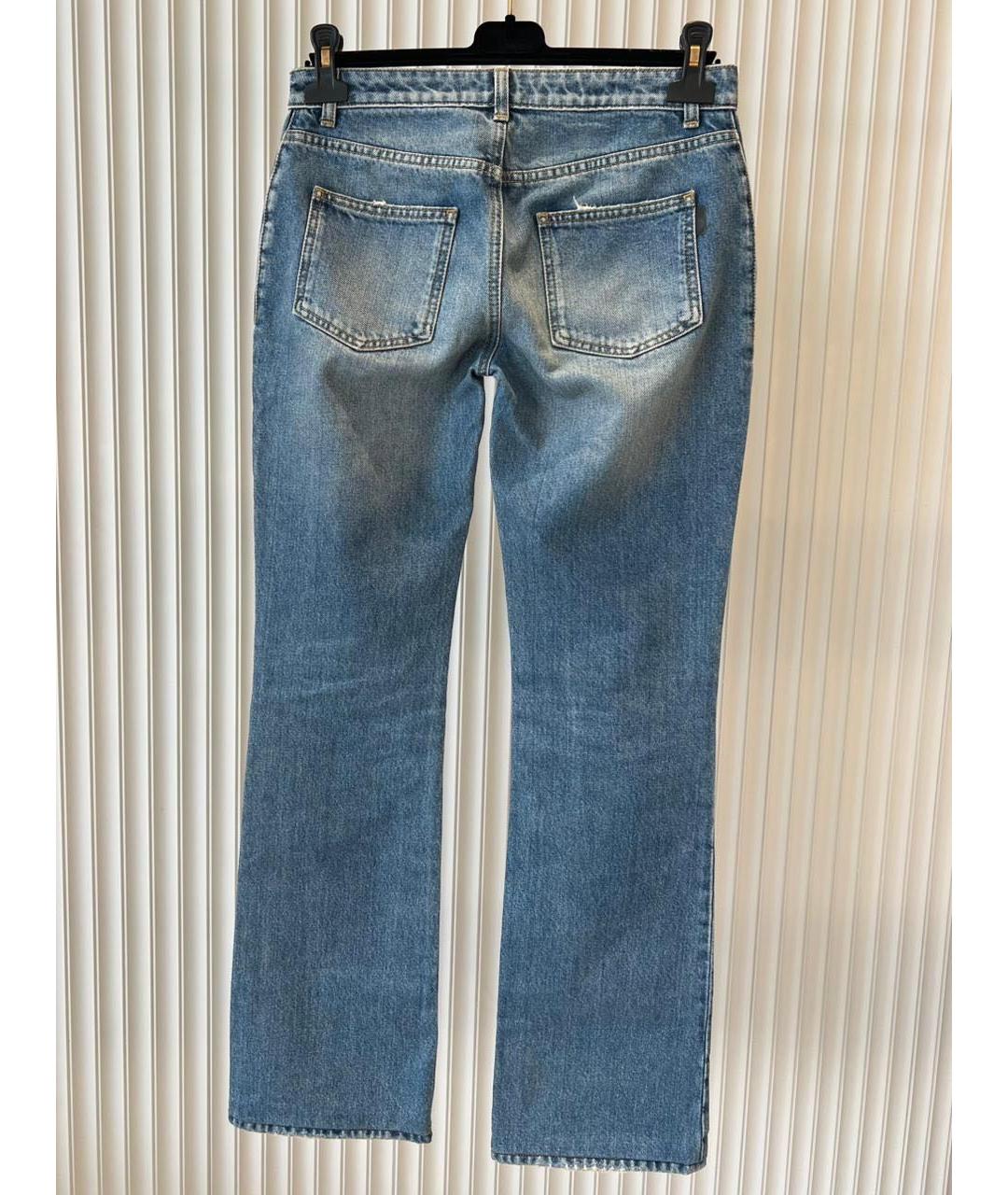 SAINT LAURENT Синие хлопковые джинсы клеш, фото 2