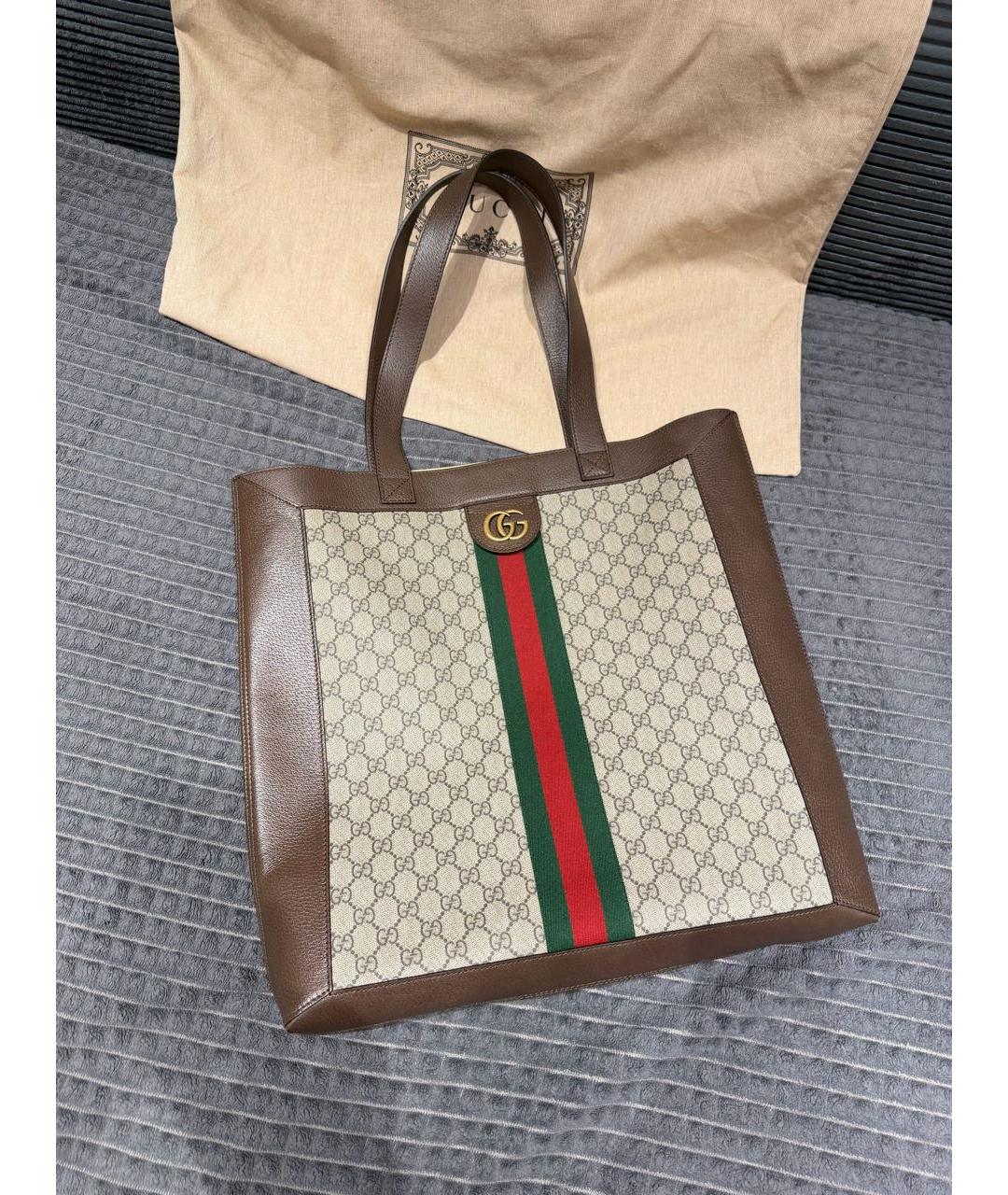 GUCCI Коричневая сумка тоут, фото 3