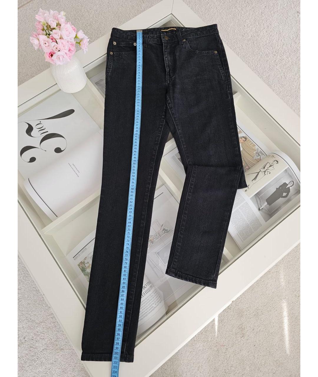 SAINT LAURENT Черные хлопковые джинсы слим, фото 3