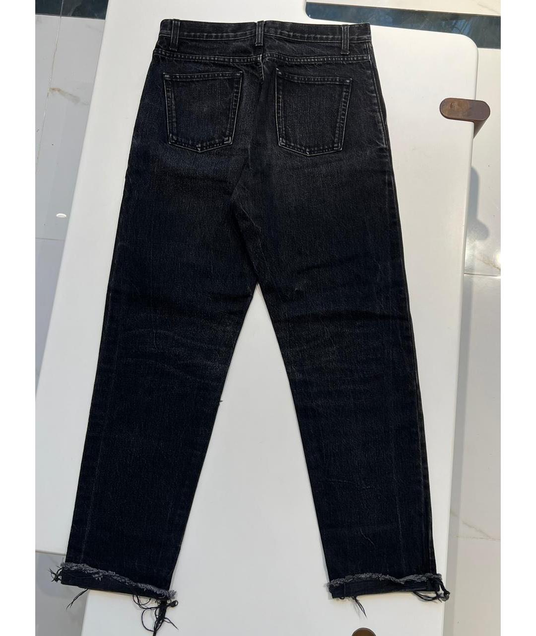 SAINT LAURENT Черные хлопковые прямые джинсы, фото 2