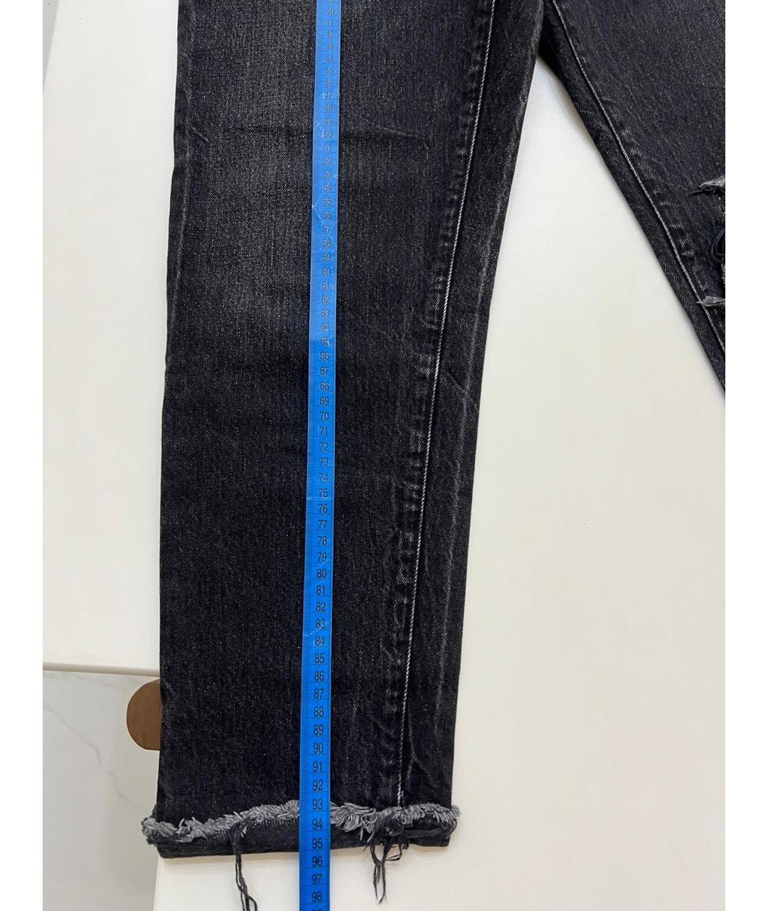 SAINT LAURENT Черные хлопковые прямые джинсы, фото 3