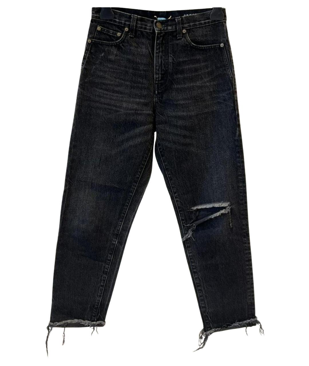 SAINT LAURENT Черные хлопковые прямые джинсы, фото 1