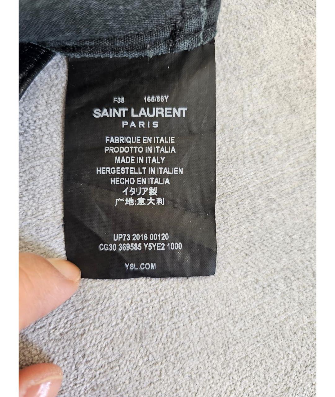 SAINT LAURENT Черные хлопковые брюки узкие, фото 7