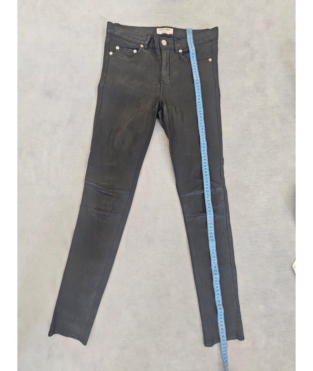 SAINT LAURENT Черные хлопковые брюки узкие, фото 3