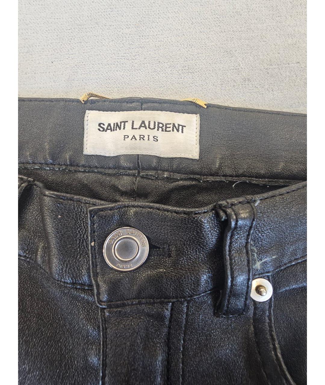 SAINT LAURENT Черные хлопковые брюки узкие, фото 6