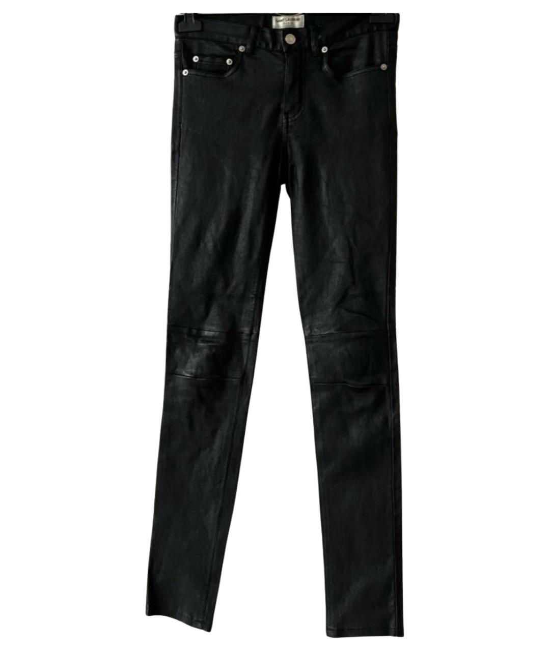 SAINT LAURENT Черные хлопковые брюки узкие, фото 1