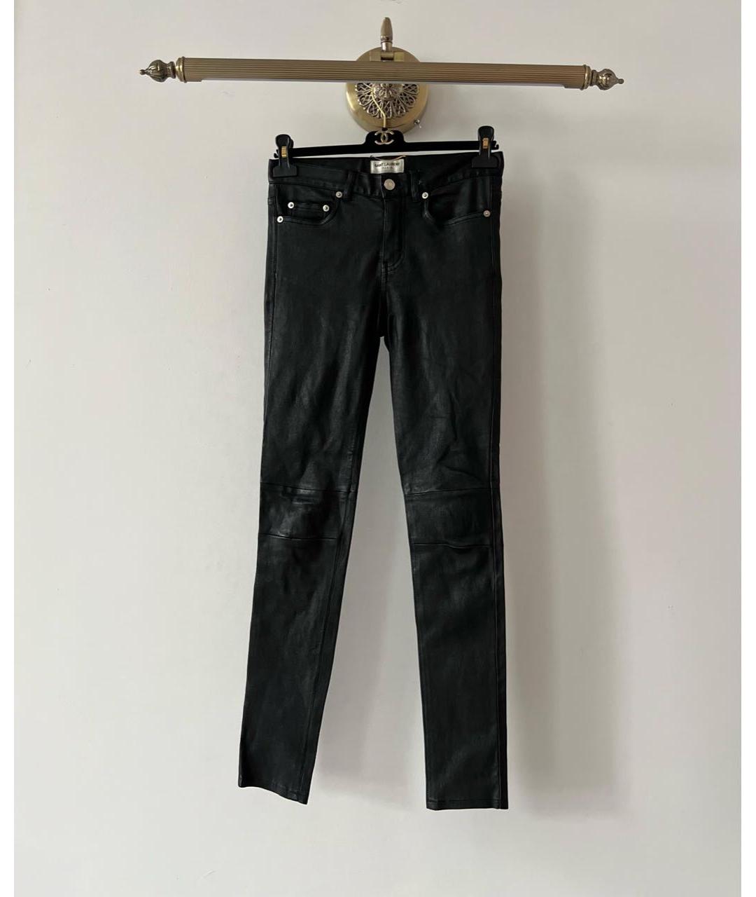 SAINT LAURENT Черные хлопковые брюки узкие, фото 8
